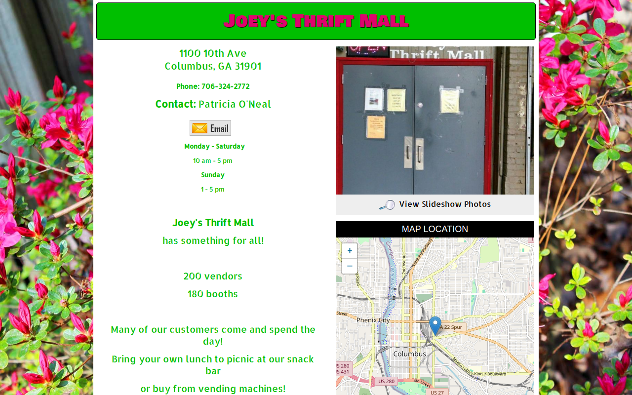 Joey's Thrift Mall website preview