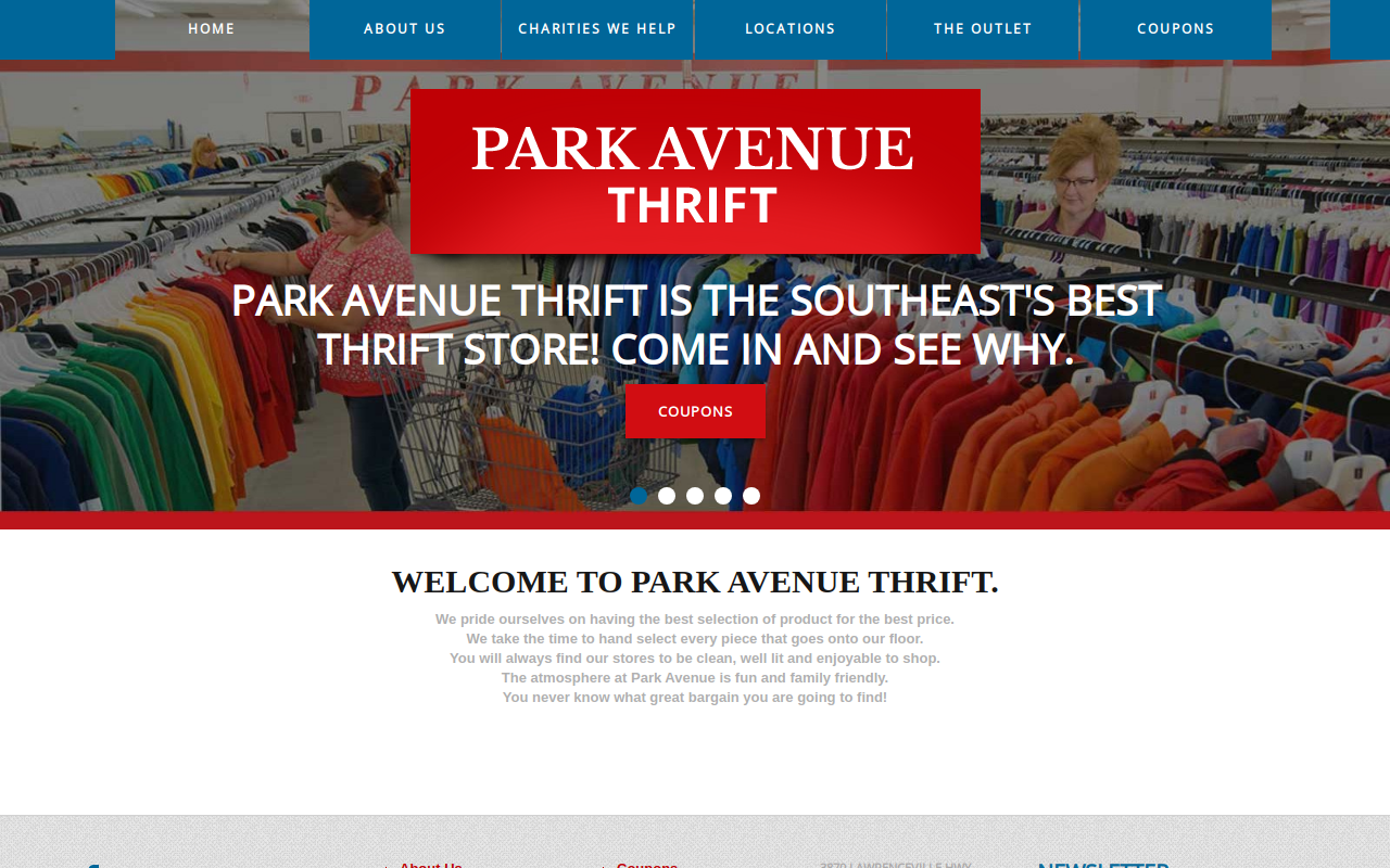 Park Avenue Thrift website preview