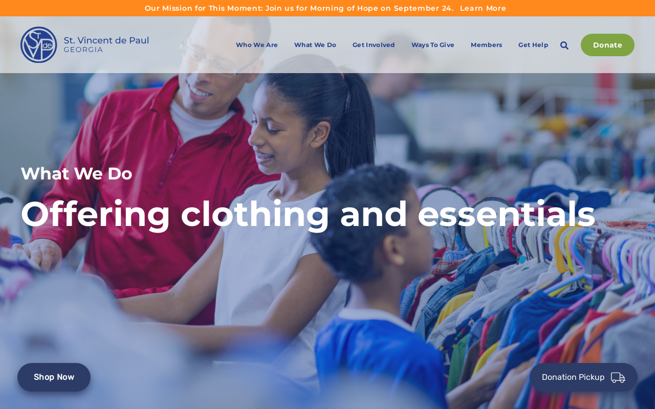 The Society of St. Vincent De Paul Thrift Shop website preview