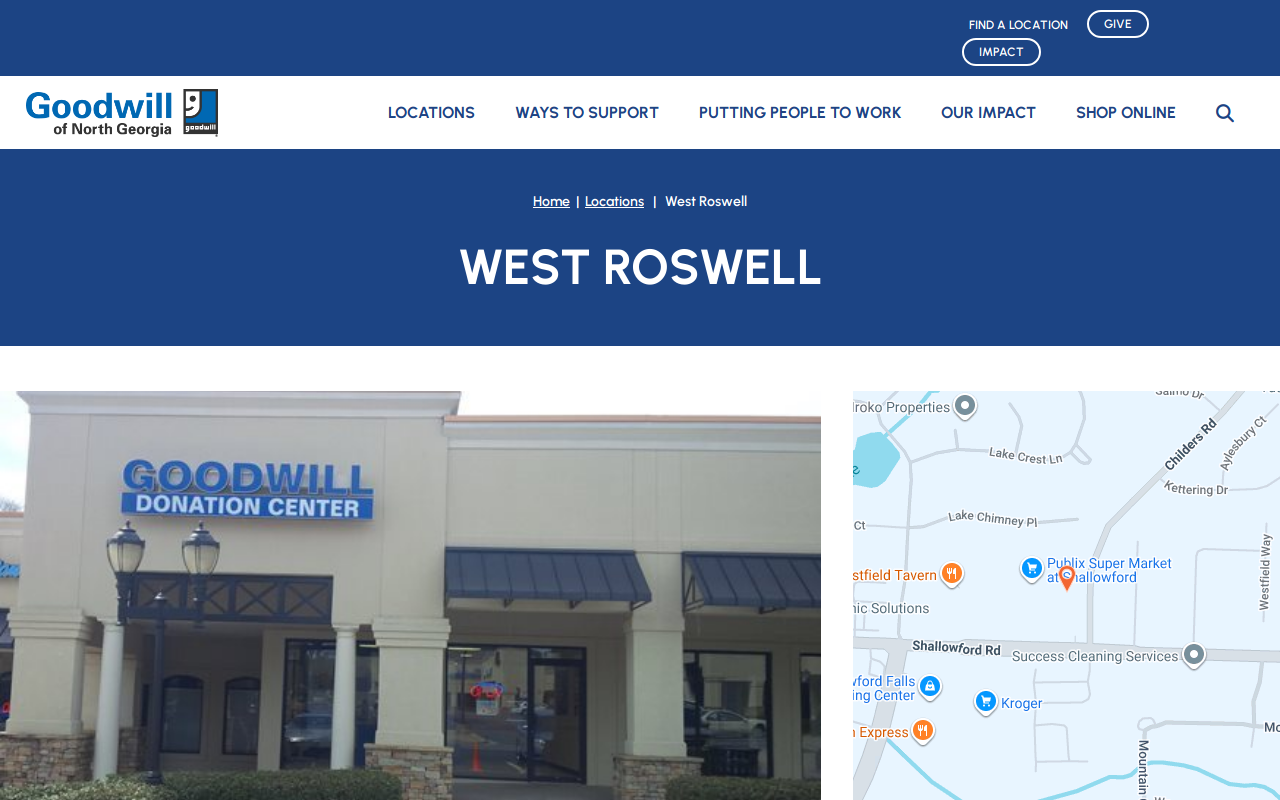 Goodwill - West Roswell Donation Center website preview