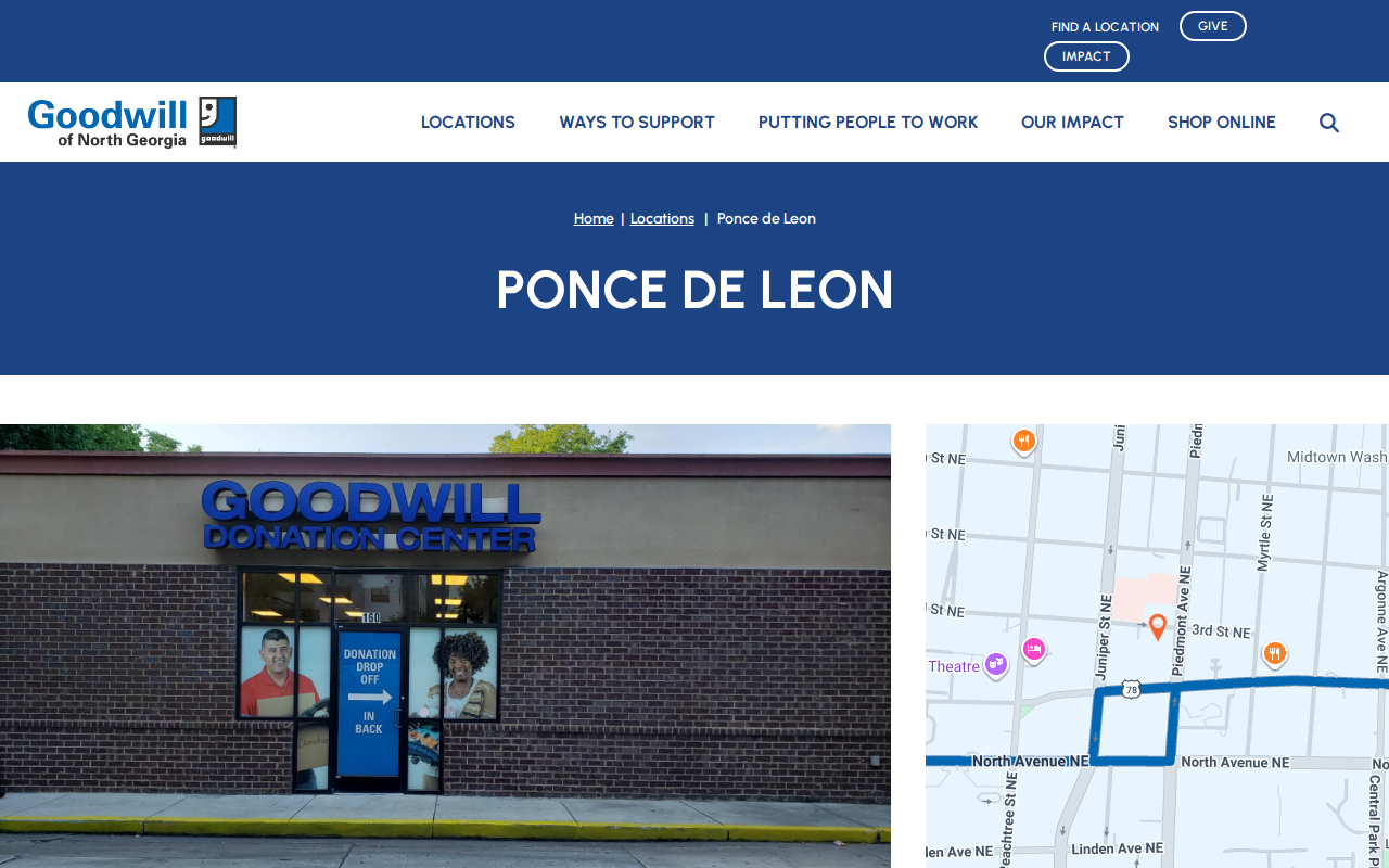 Goodwill Donation Center website preview