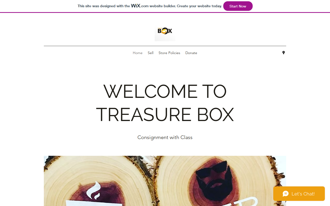 Treasure Box website preview