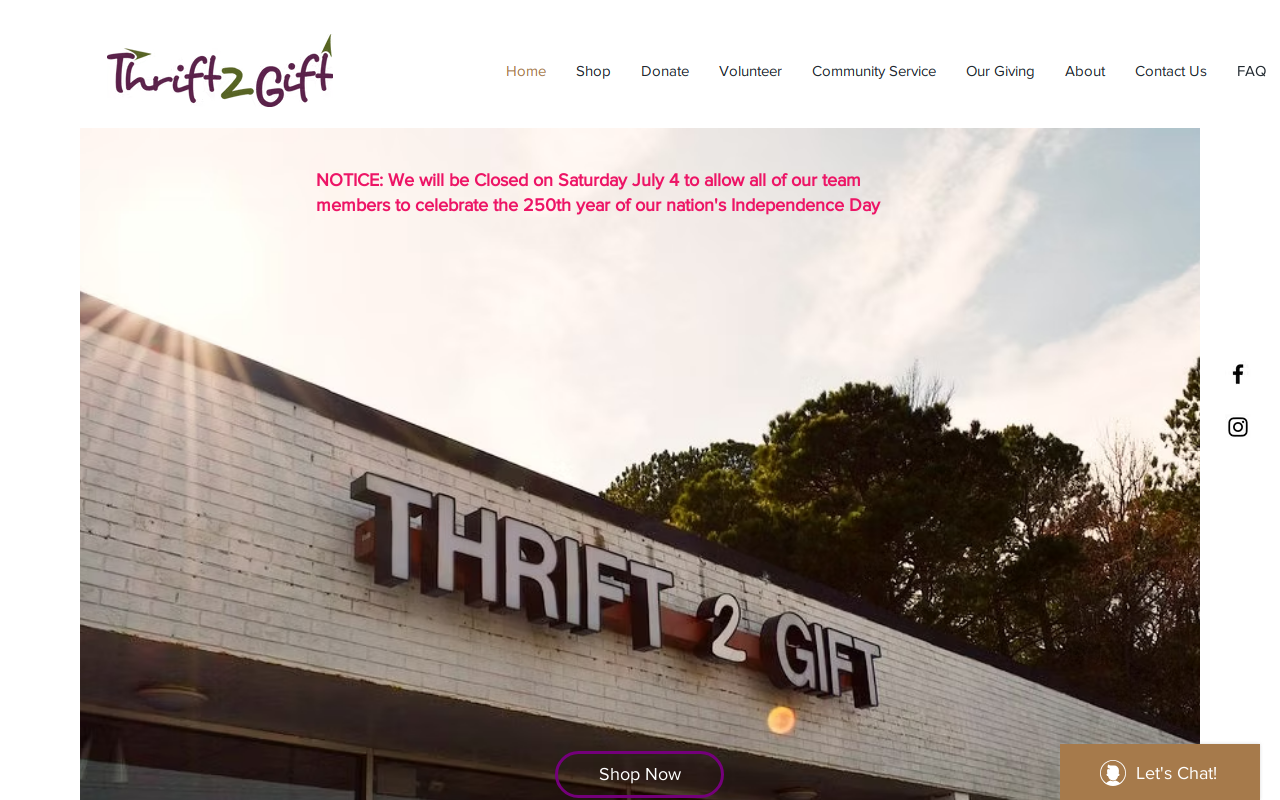 Thrift 'n Gift website preview
