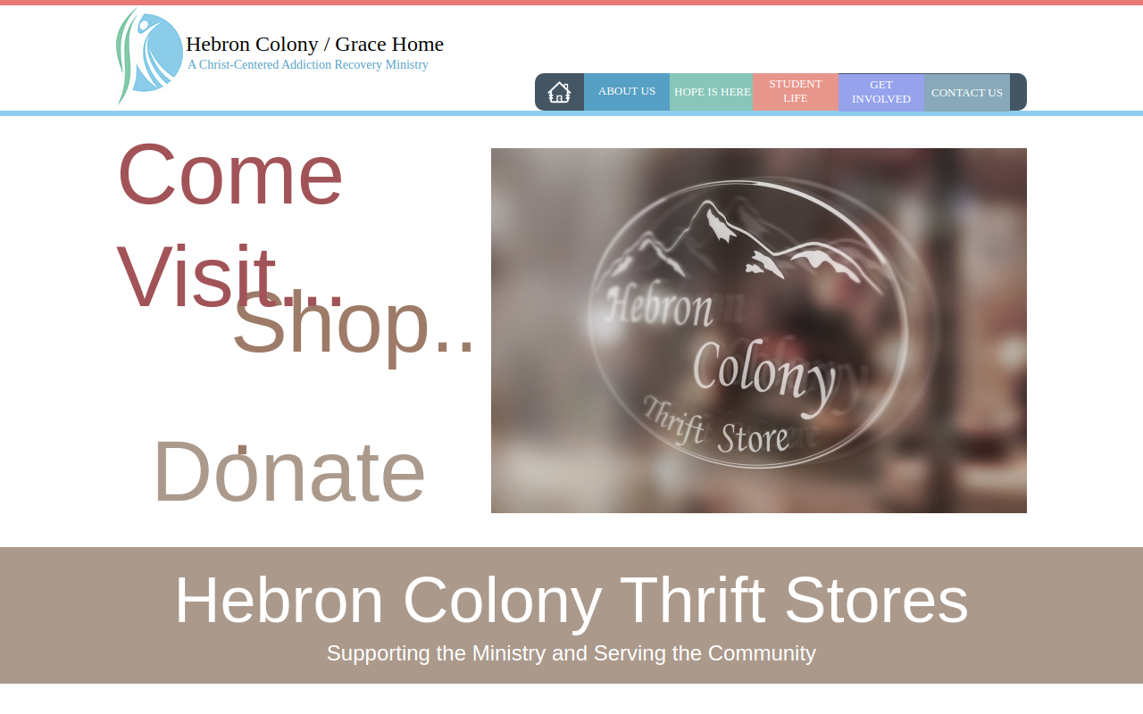 Hebron Colony Thrift Store website preview