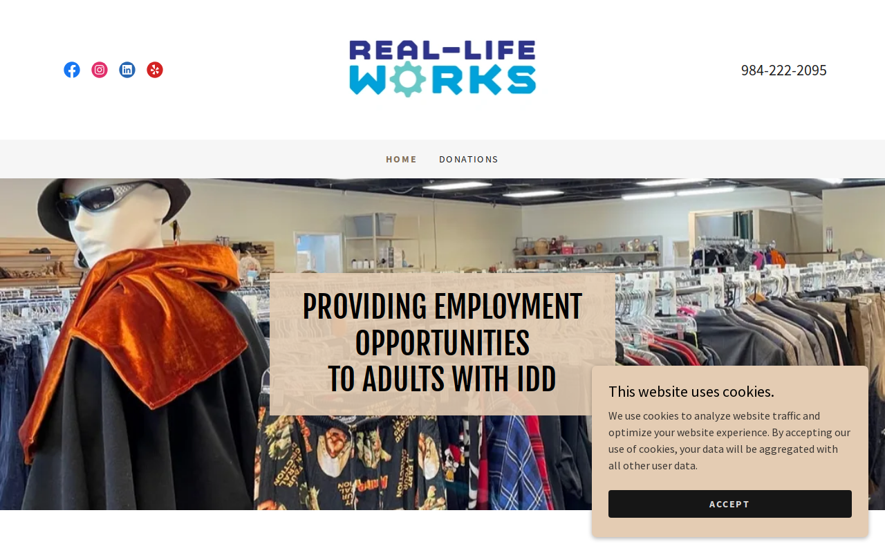 Real-Life Works Thrift Shop website preview