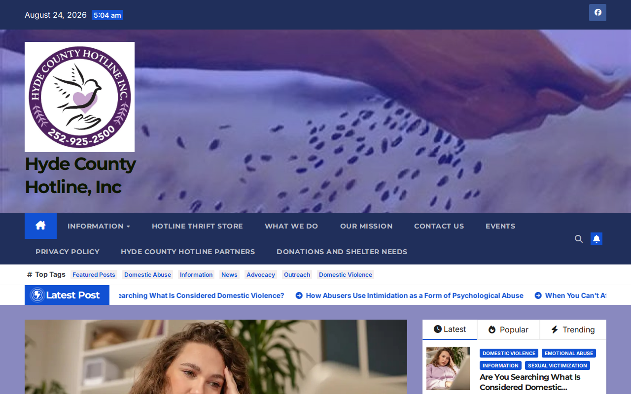Hyde County Hotline Thrift Shop website preview