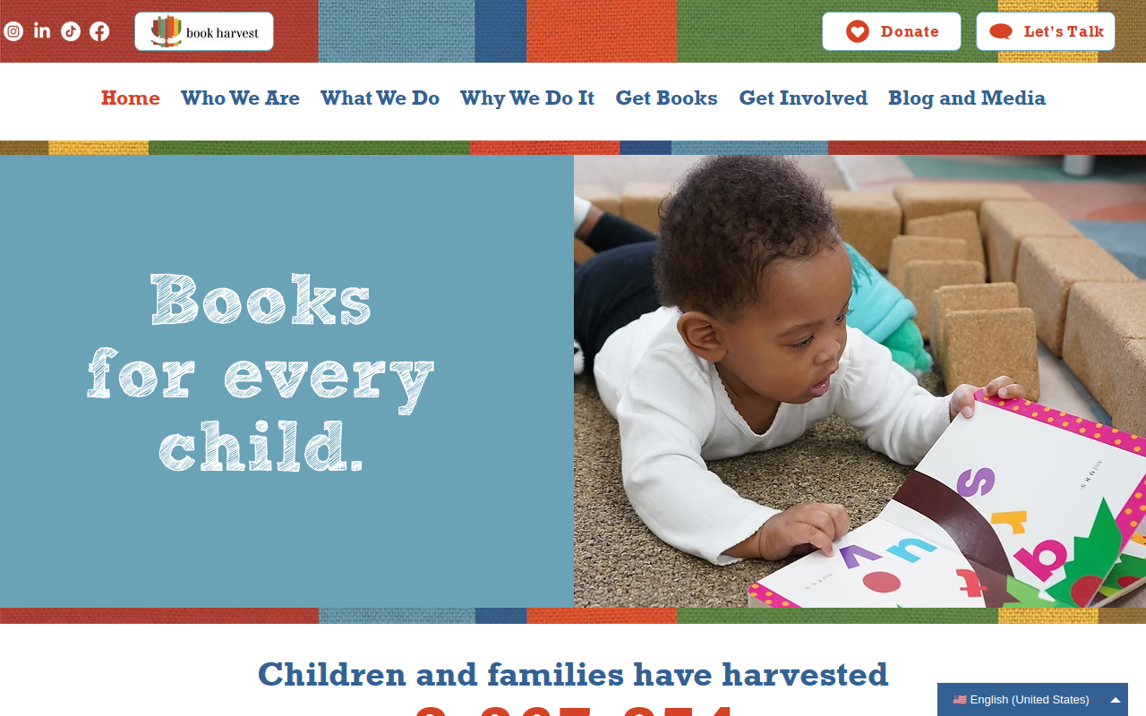 Book Harvest website preview