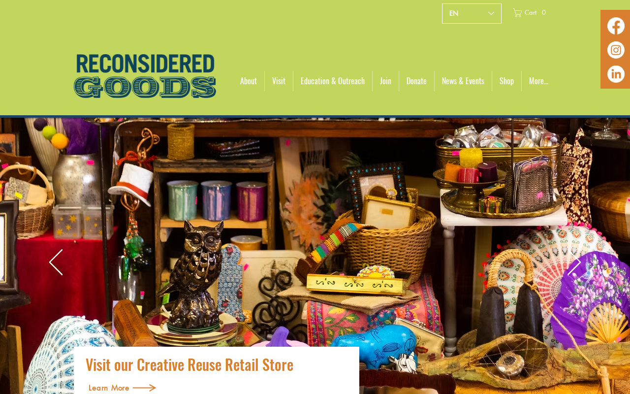 Reconsidered Goods website preview