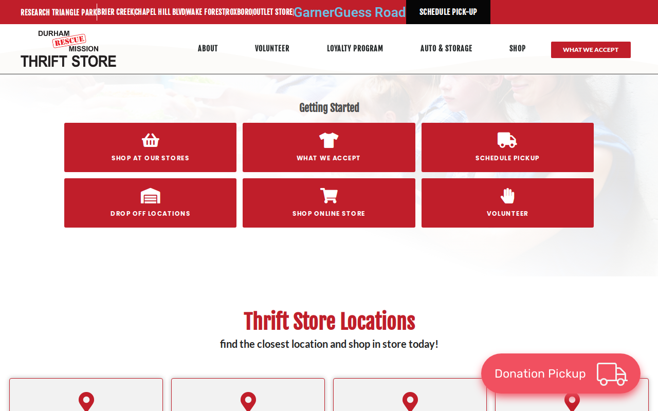 Durham Rescue Mission website preview