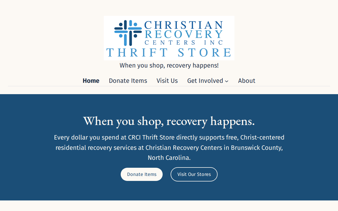 Christian Recovery Centers Inc Thrift Store website preview