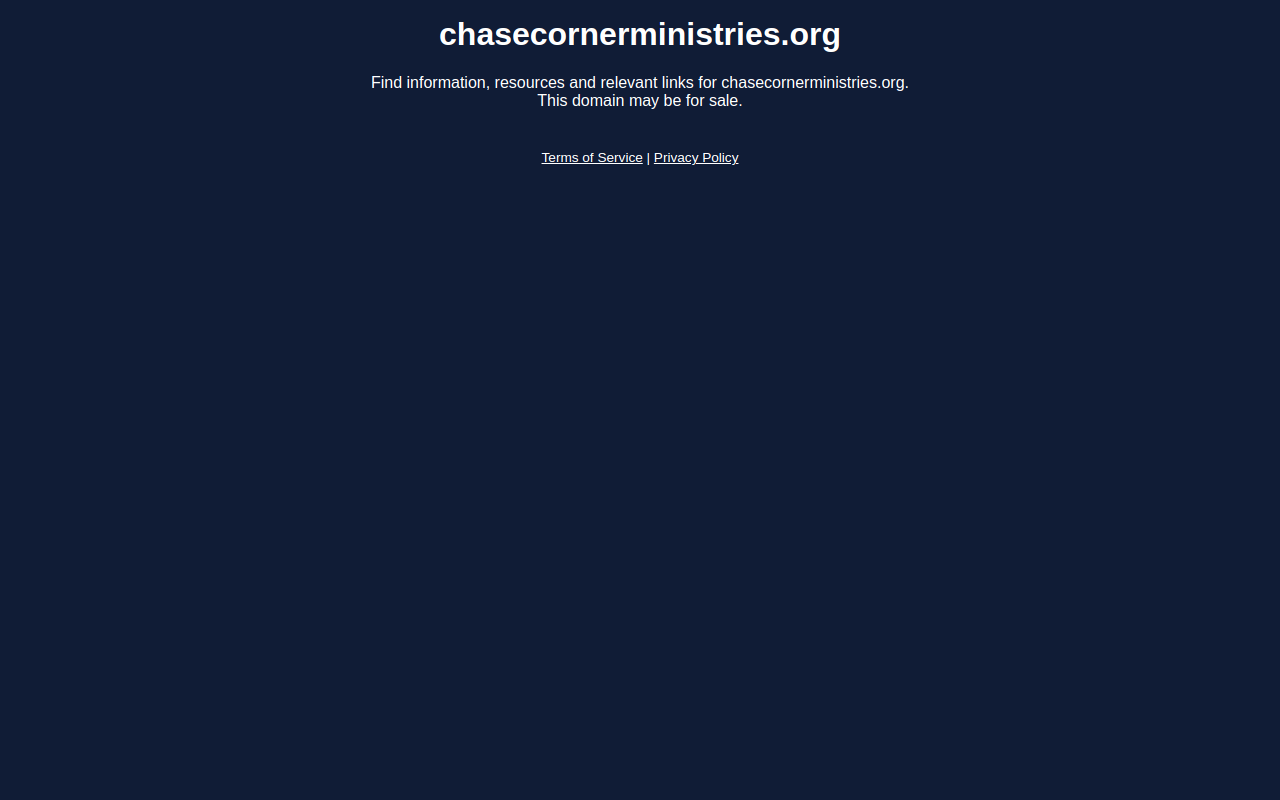 Chase Corner Ministries Community Outreach and Thrift website preview