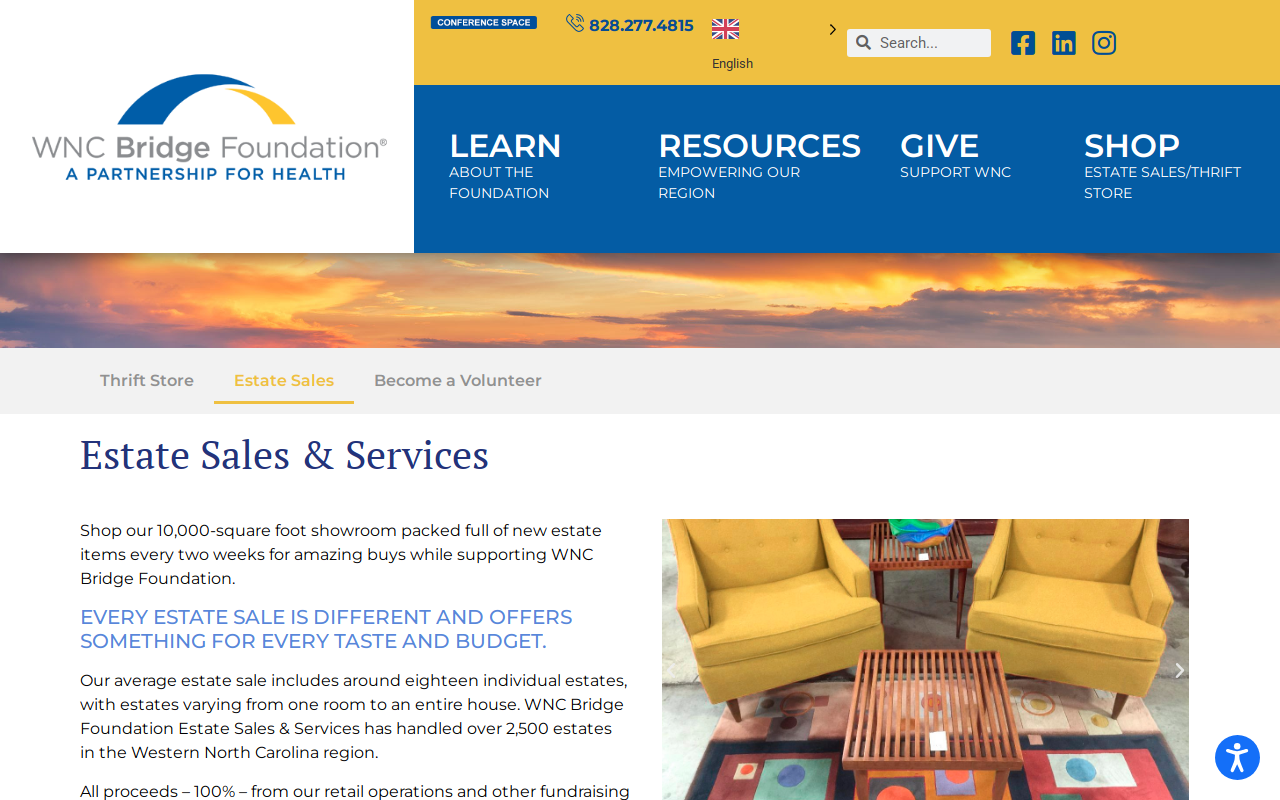 Estate Sales & Services Thrift Store website preview