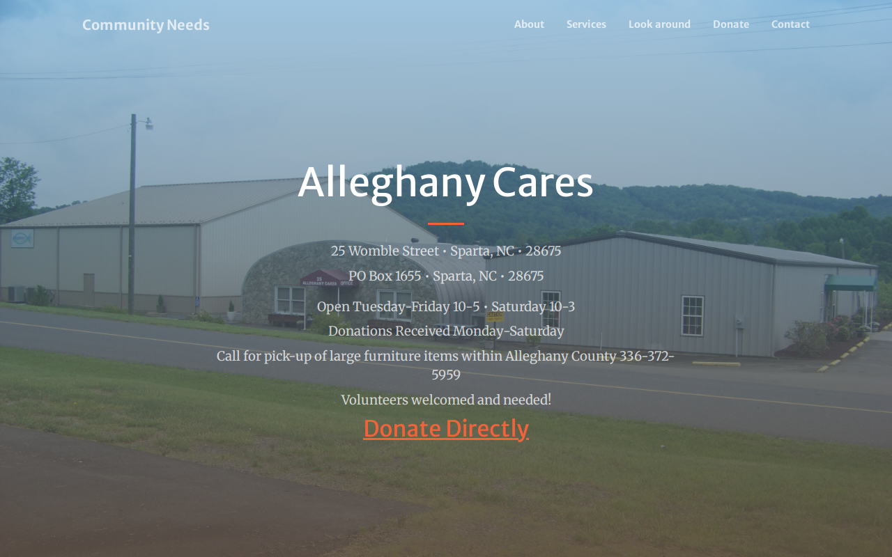 Alleghany Care website preview