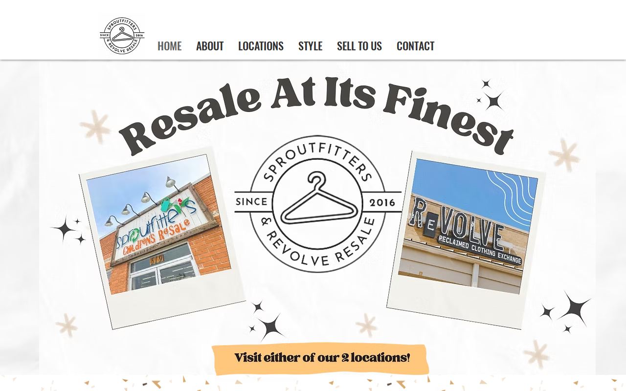 Sproutfitters Children's Resale website preview