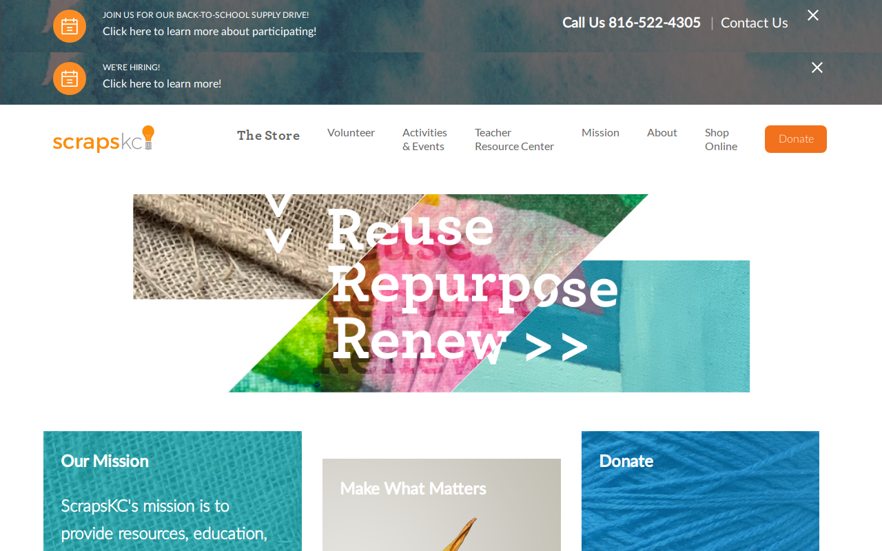 ScrapsKC website preview