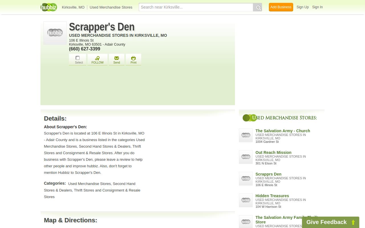 Scrappers Den website preview