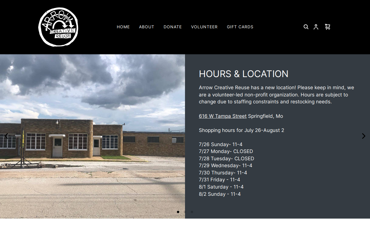 Arrow Creative Reuse website preview