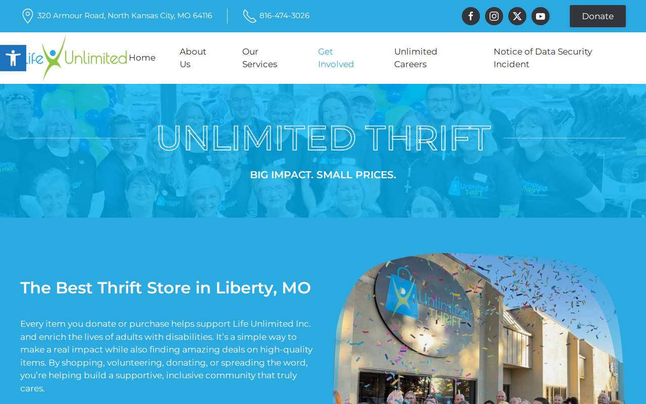 Manor Thrift Store website preview