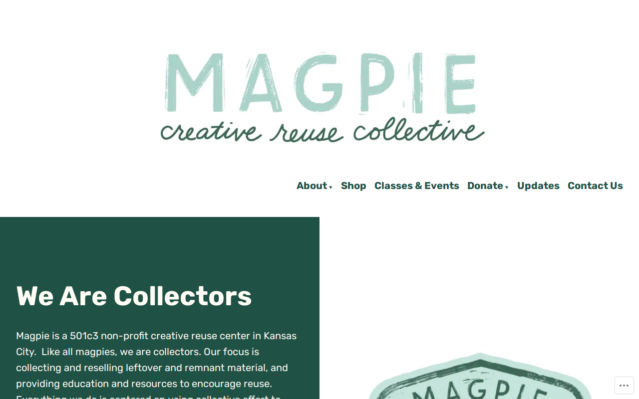 Magpie Creative Reuse website preview