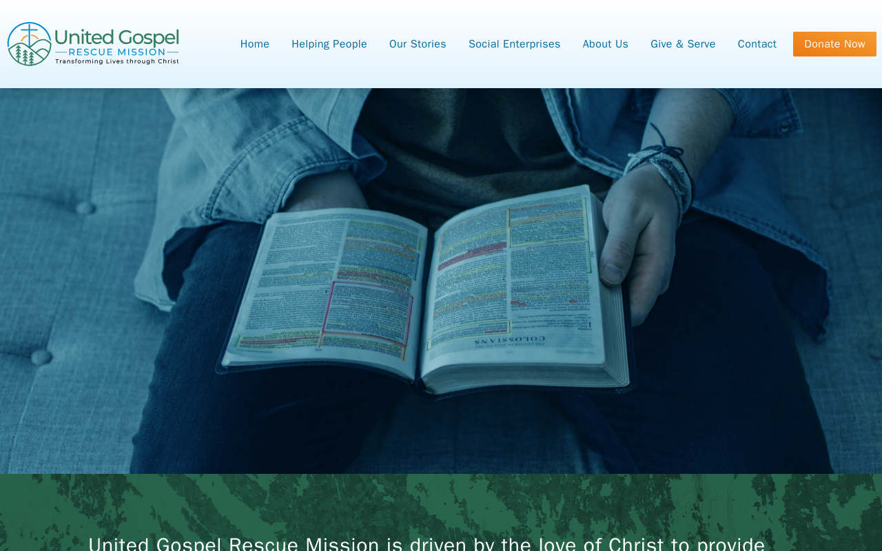 United Gospel Rescue Mission website preview