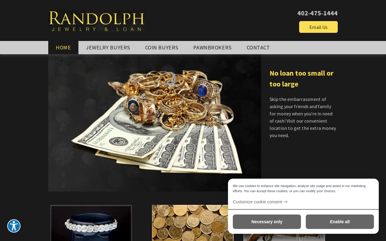 Randolph Jewelry & Loan website preview