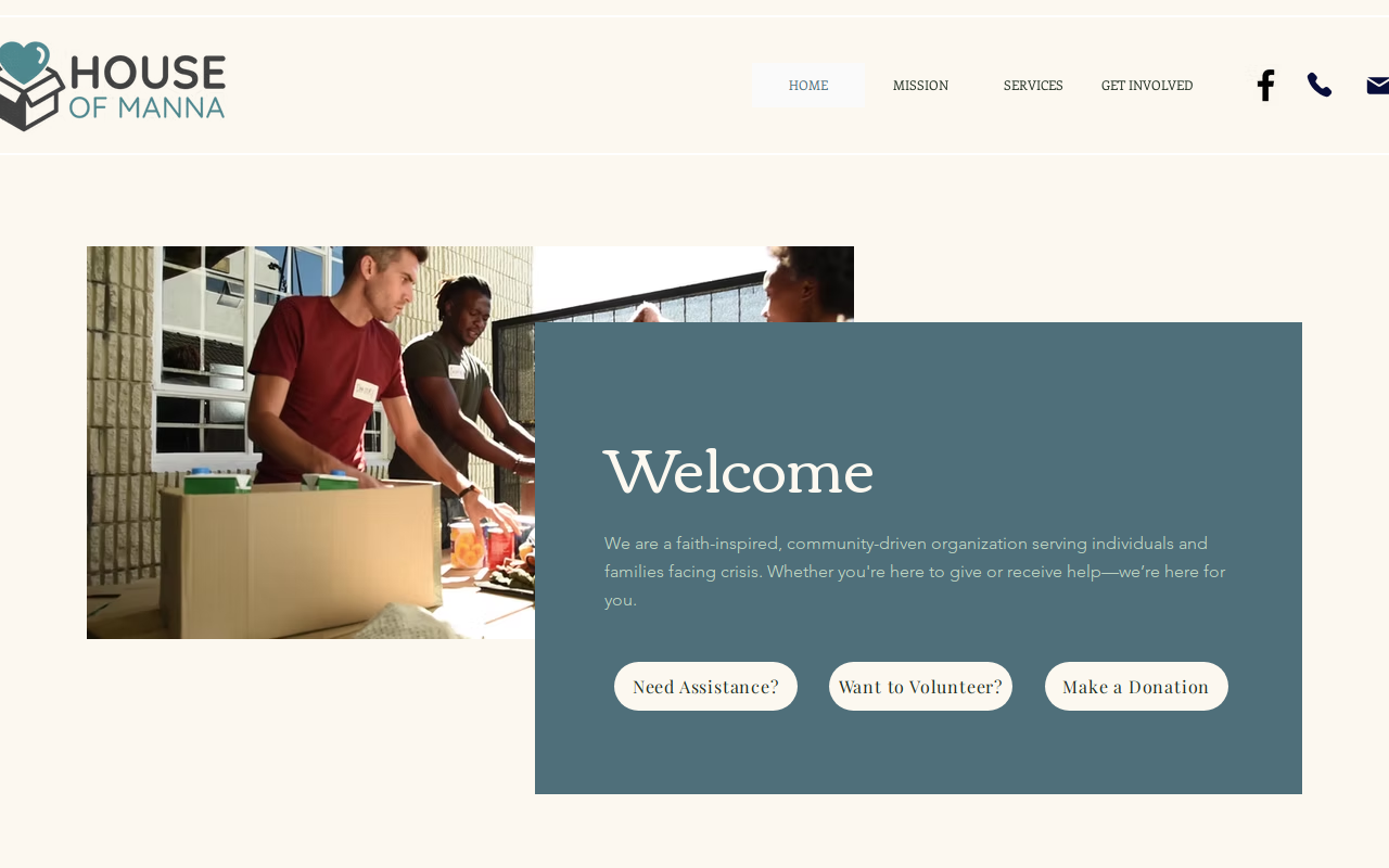 House of Manna website preview