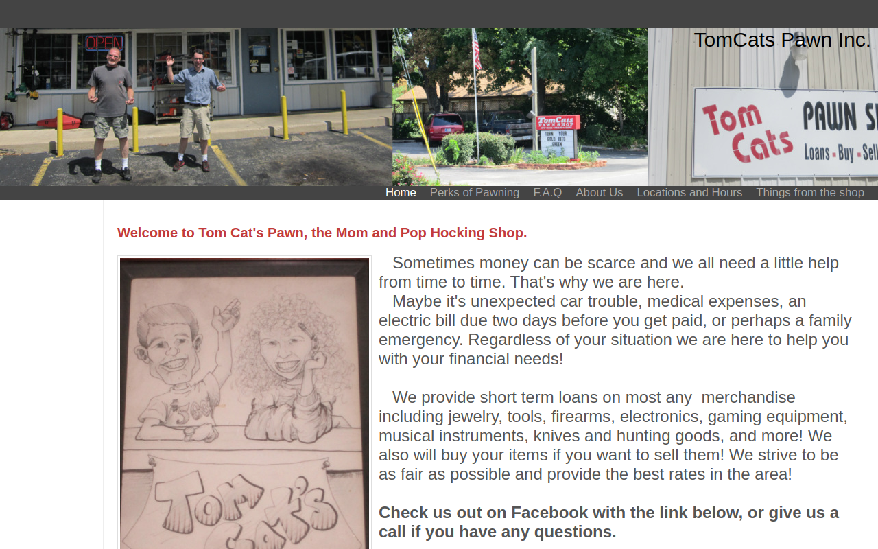 Tomcats Pawn website preview