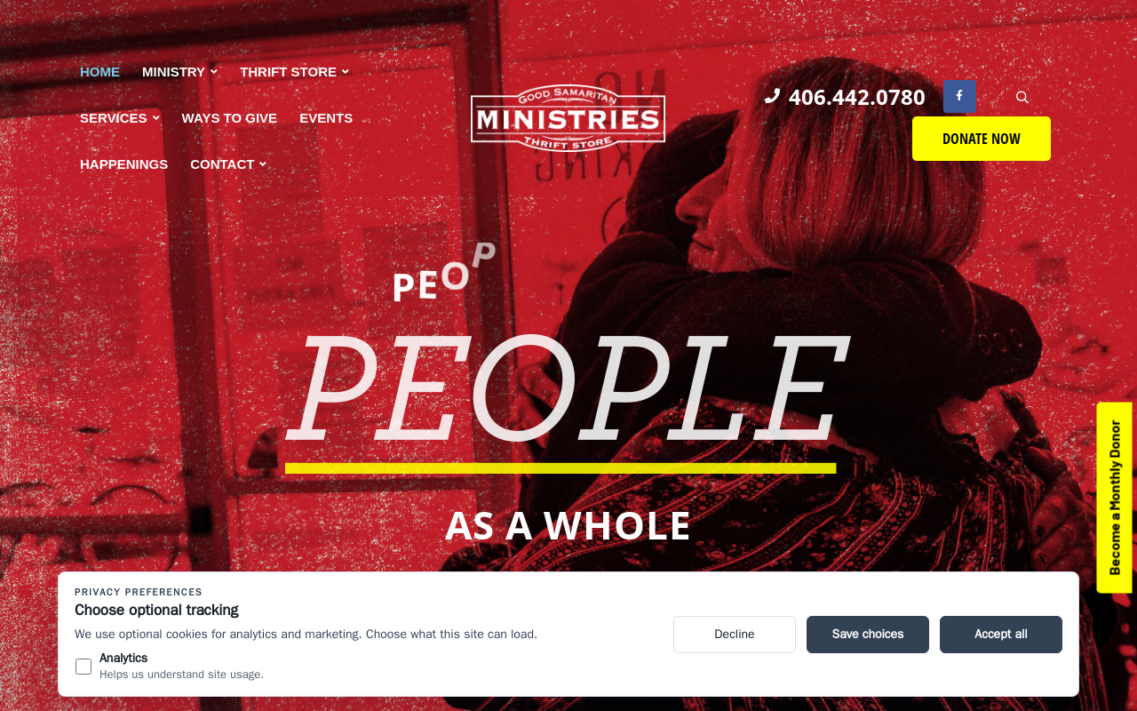 Good Samaritan Ministries Thrift Store website preview