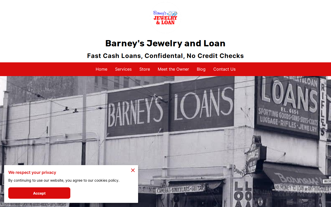 Barney's Jewelry & Loan website preview