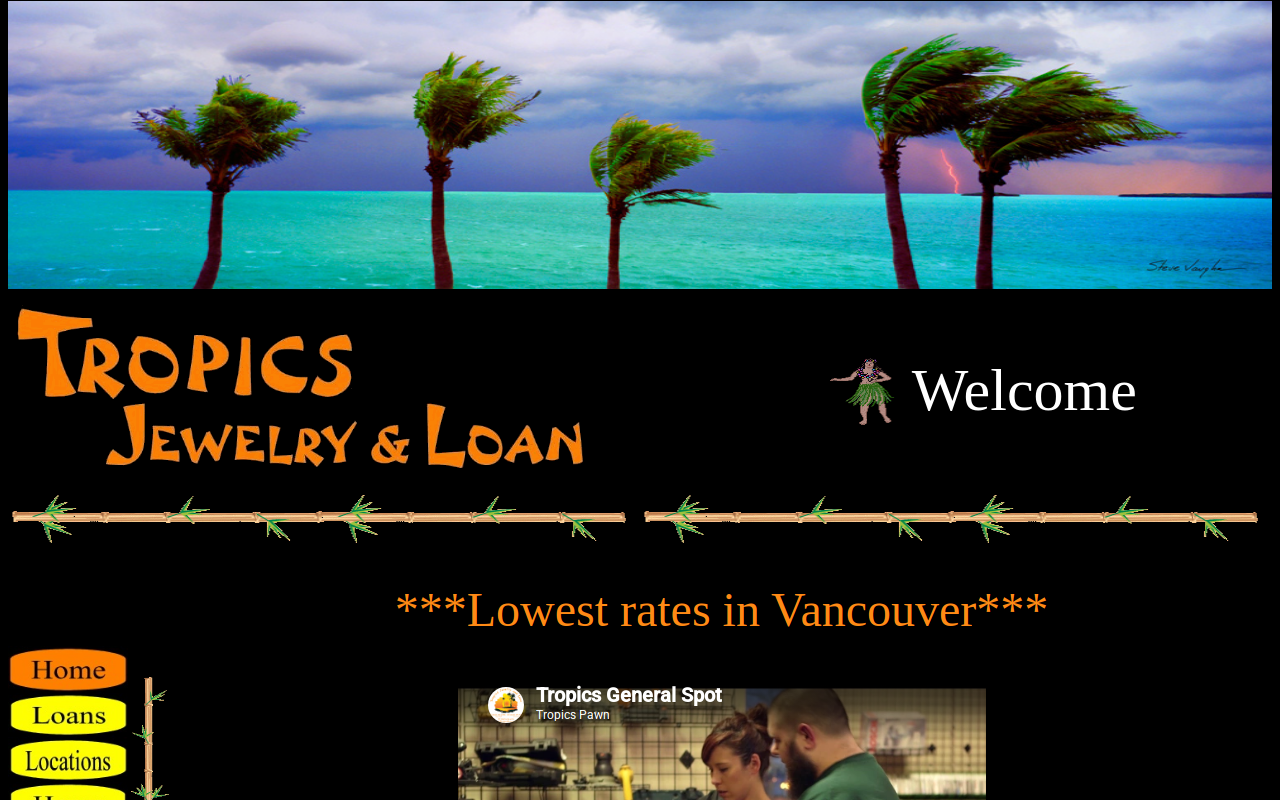 Tropics Jewelry & Loan website preview