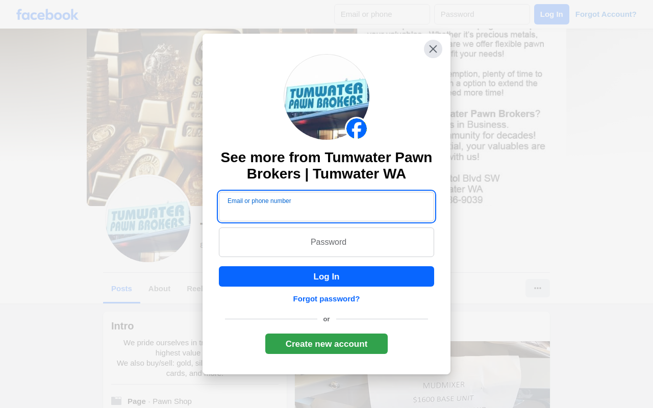 Tumwater Pawnbrothers website preview