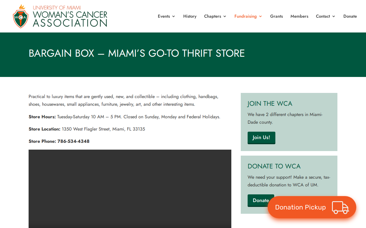 Bargain Box Thrift Shop website preview