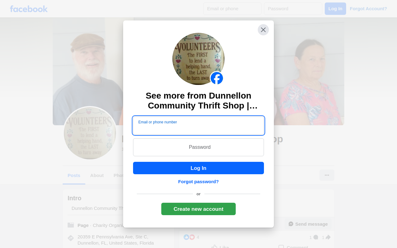 Dunnellon Community Thrift Shop website preview