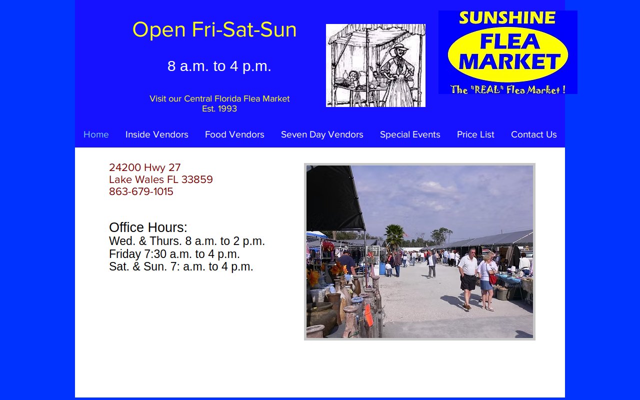 Sunshine Flea Market website preview