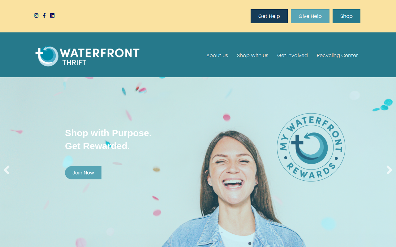 Waterfront Thrift Store website preview