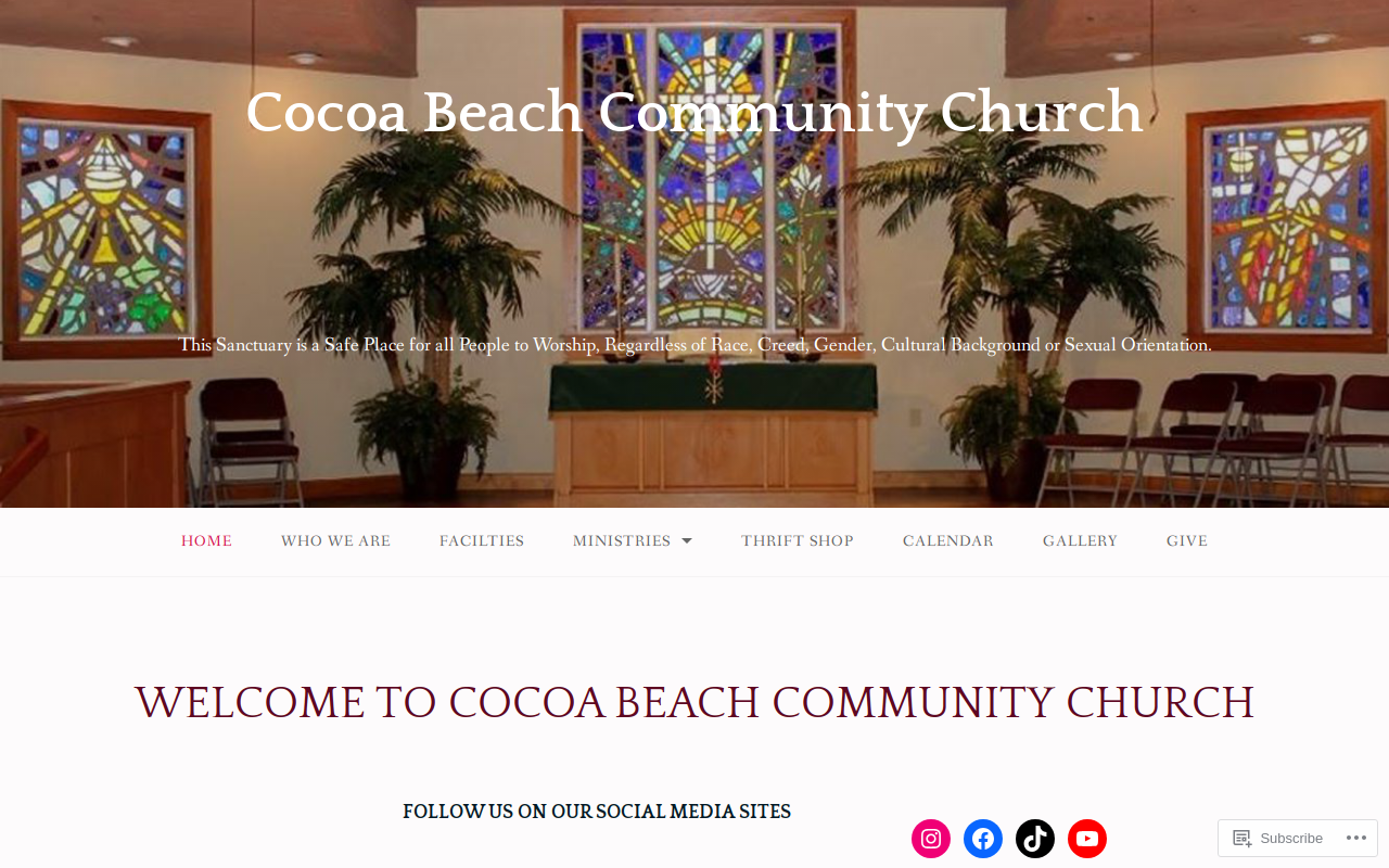 Cocoa Beach Community Church Thrift Shop website preview
