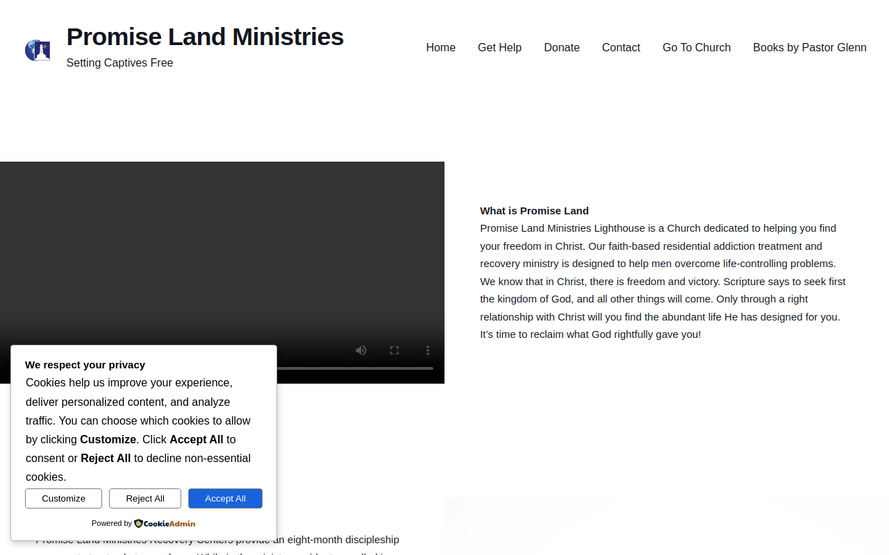 Promise Land's Thrift Store website preview