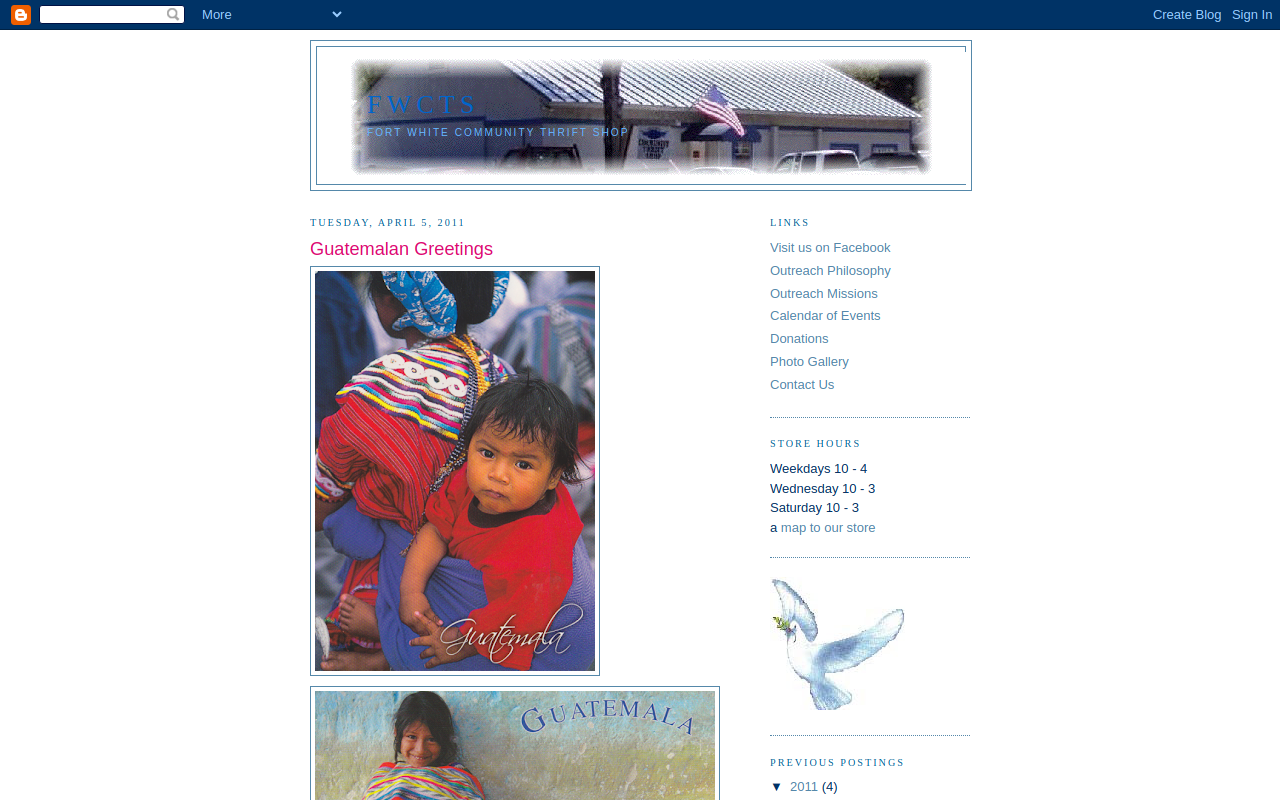 Fort White Community Thrift Shop website preview