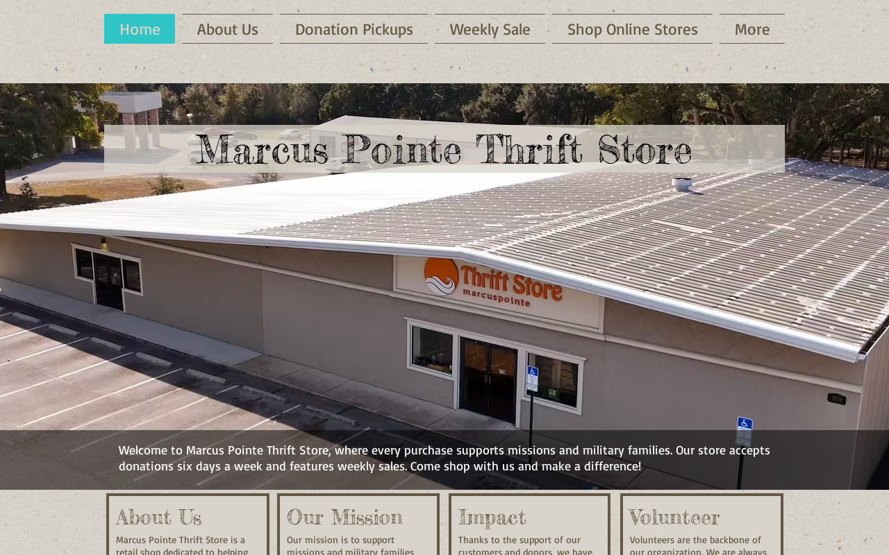 Marcus Pointe Thrift Store website preview