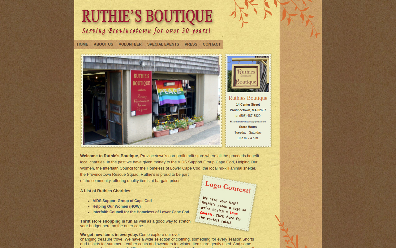 Ruthie's Boutique website preview