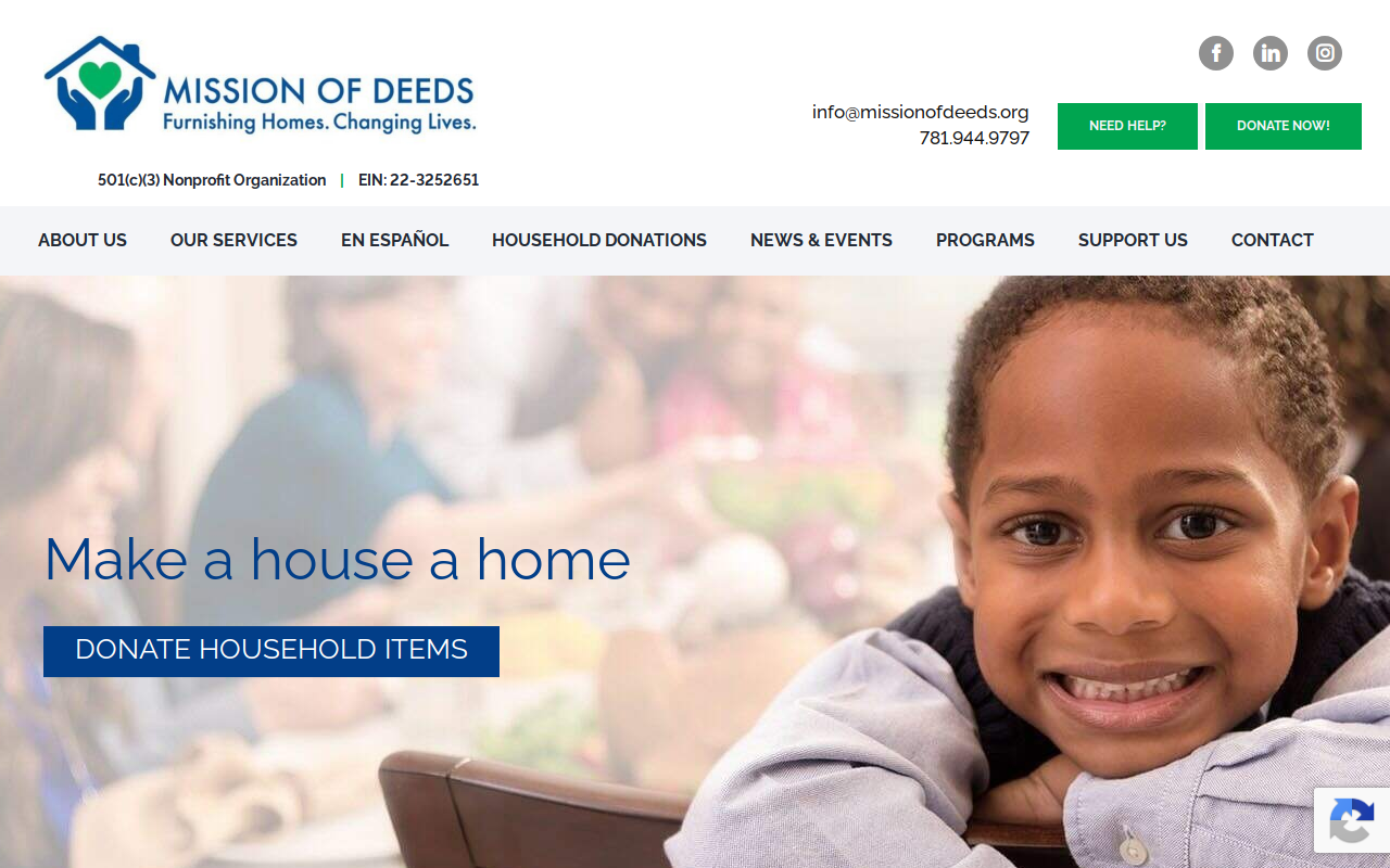 Mission of Deeds website preview
