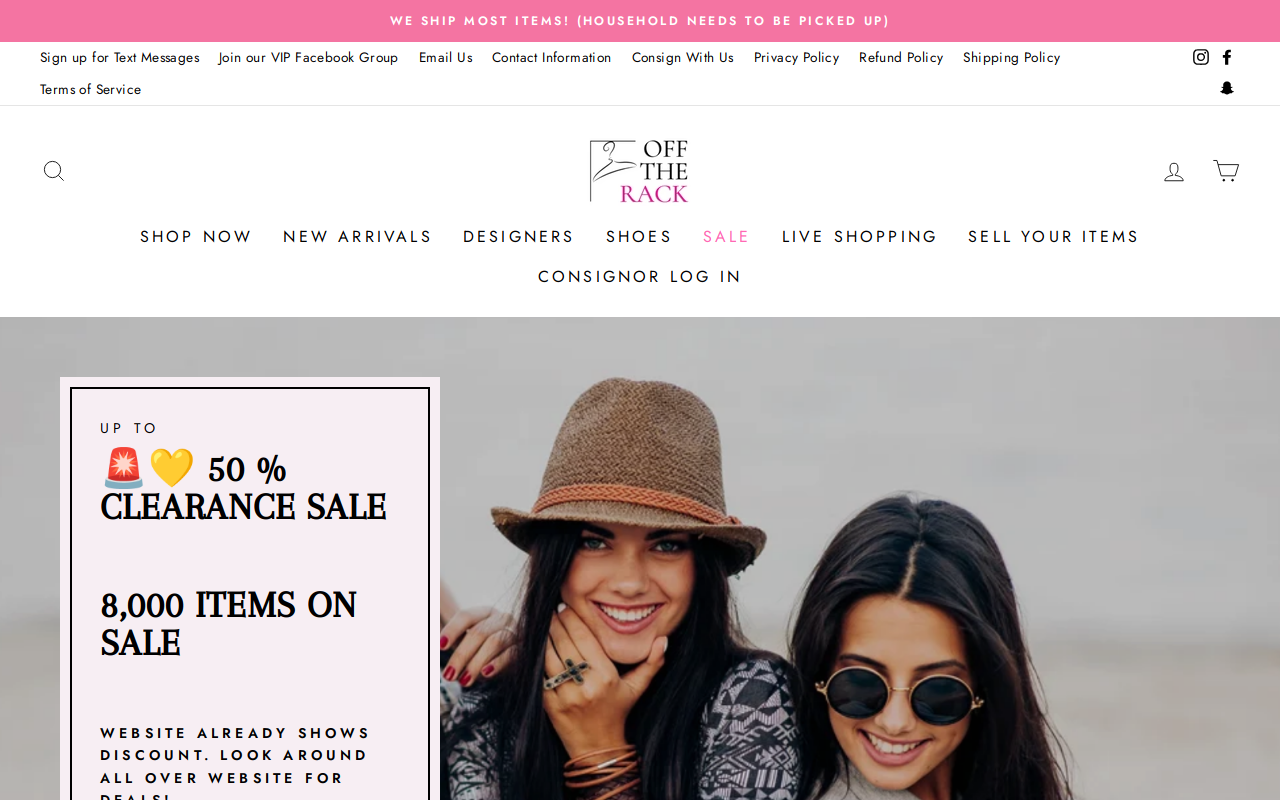 Off the Rack website preview