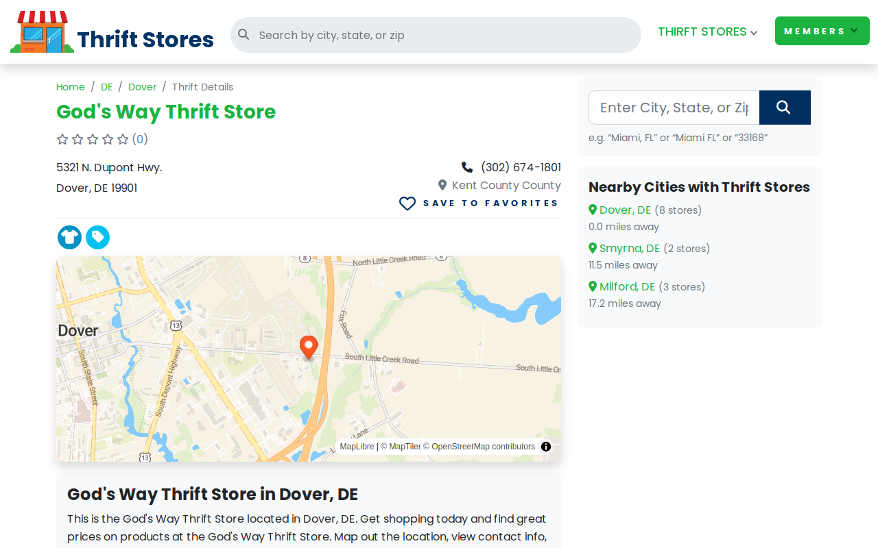 God’s Way Thrift Store website preview
