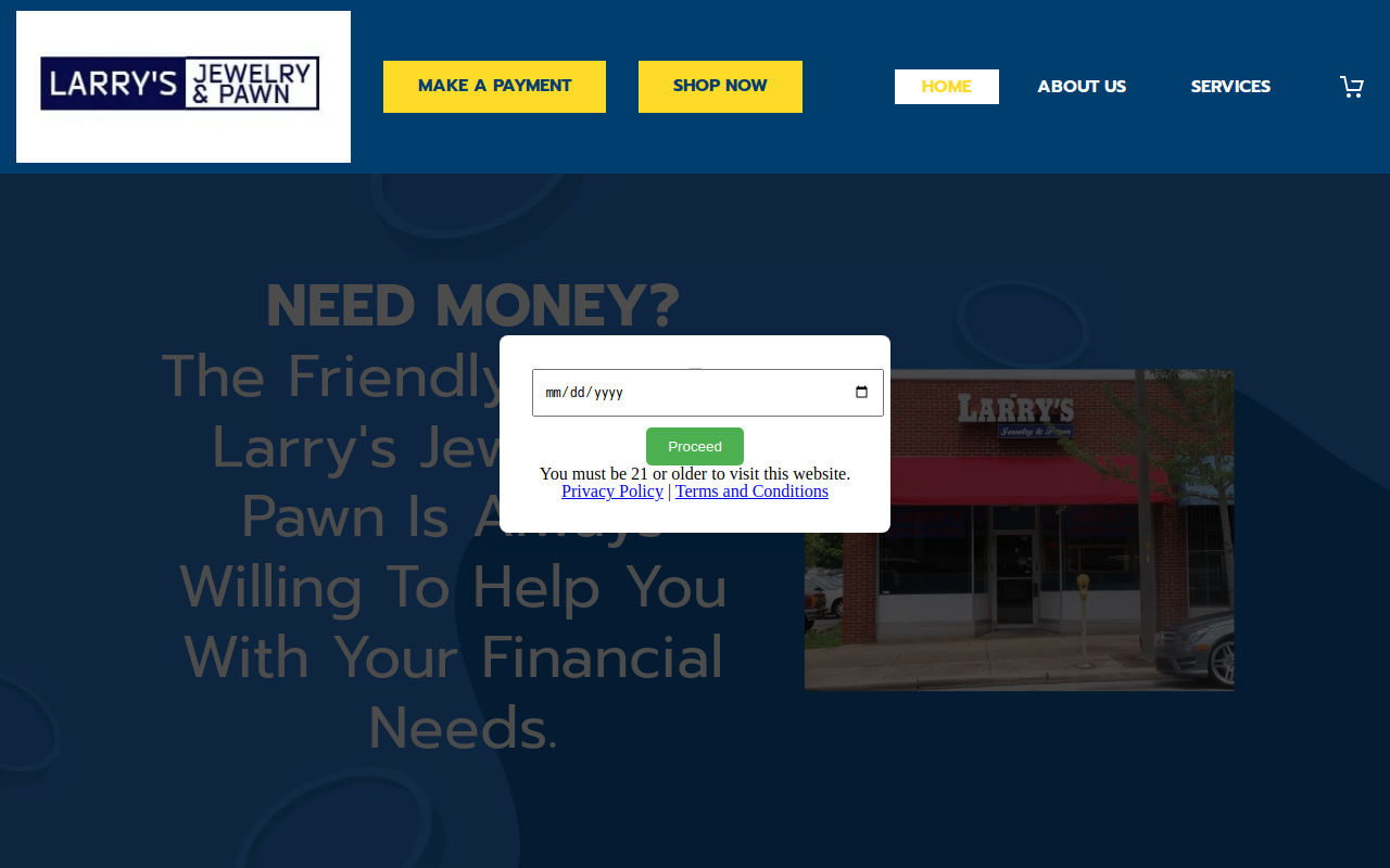Larry's Jewelery & Pawn website preview