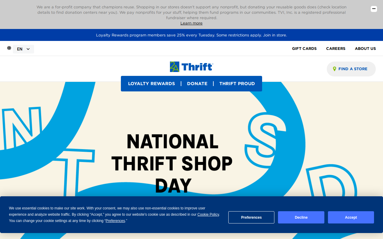 2nd Ave Thrift Superstore website preview