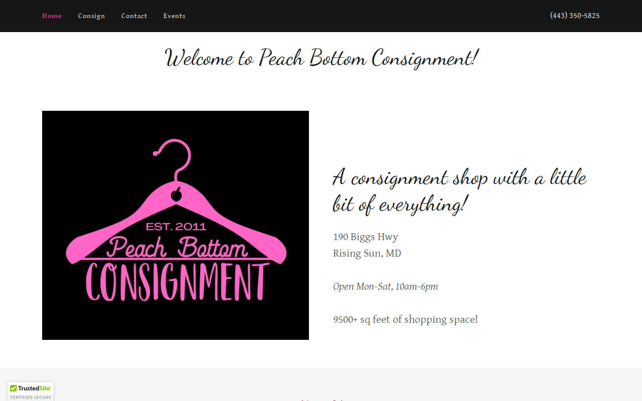 Peach Bottom Consignment website preview