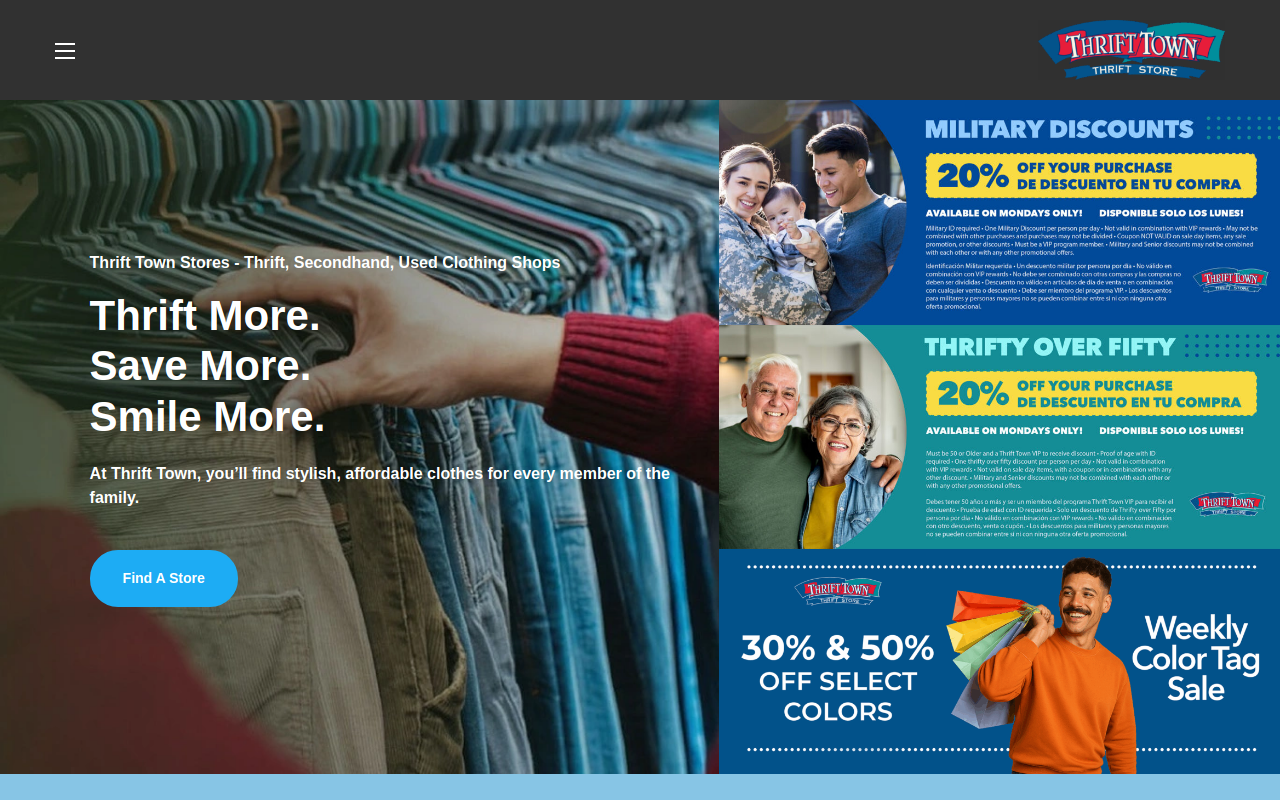 Thrift Town website preview