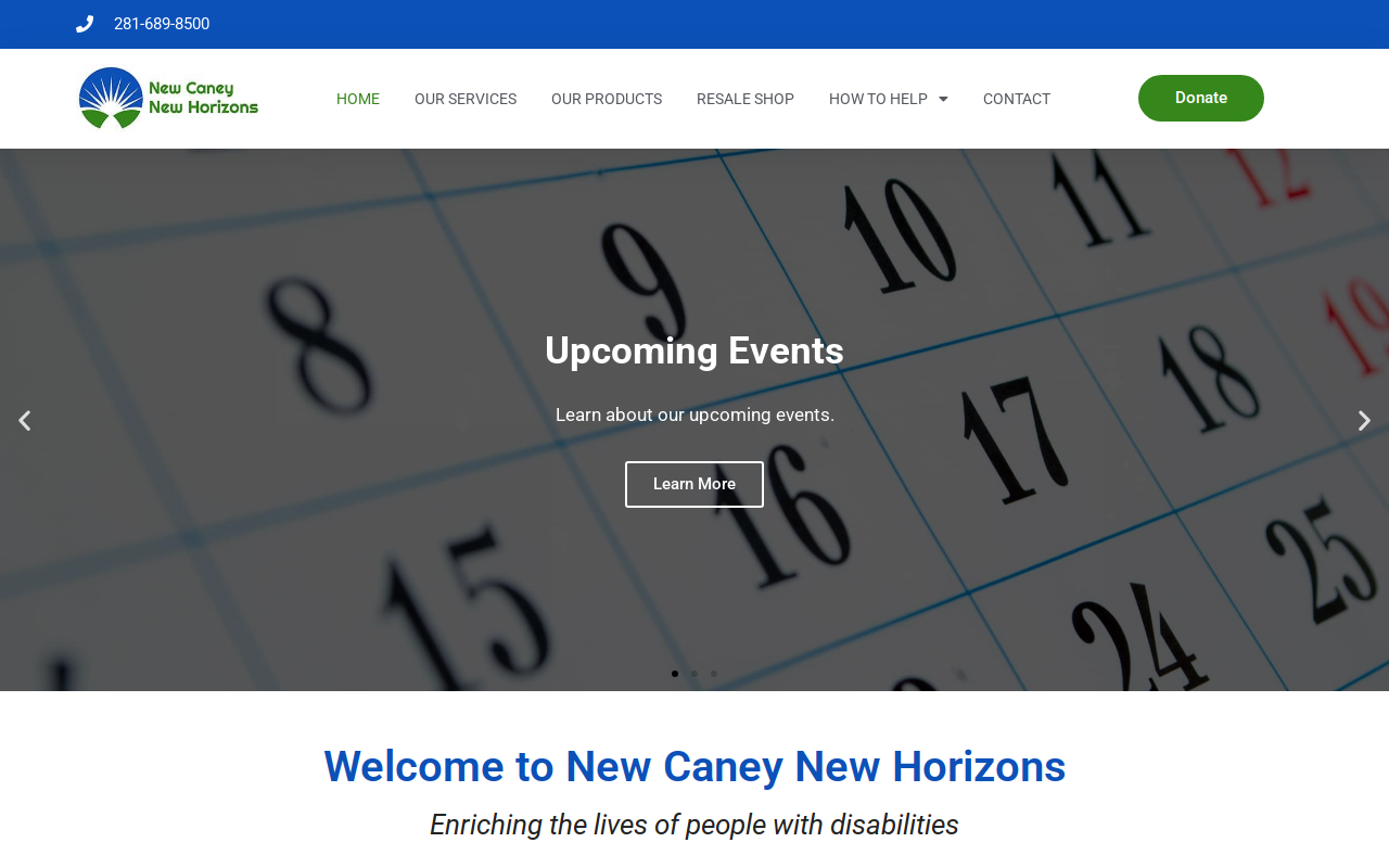 New Horizons Resale Shop website preview