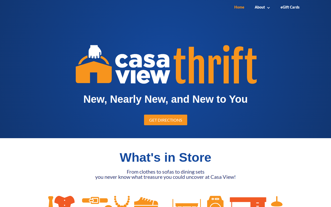 Casa View Thrift website preview