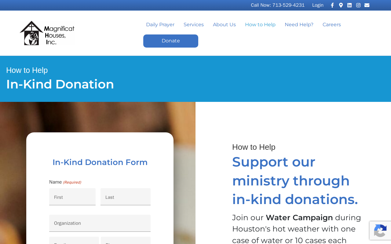 Anawim thrift store website preview